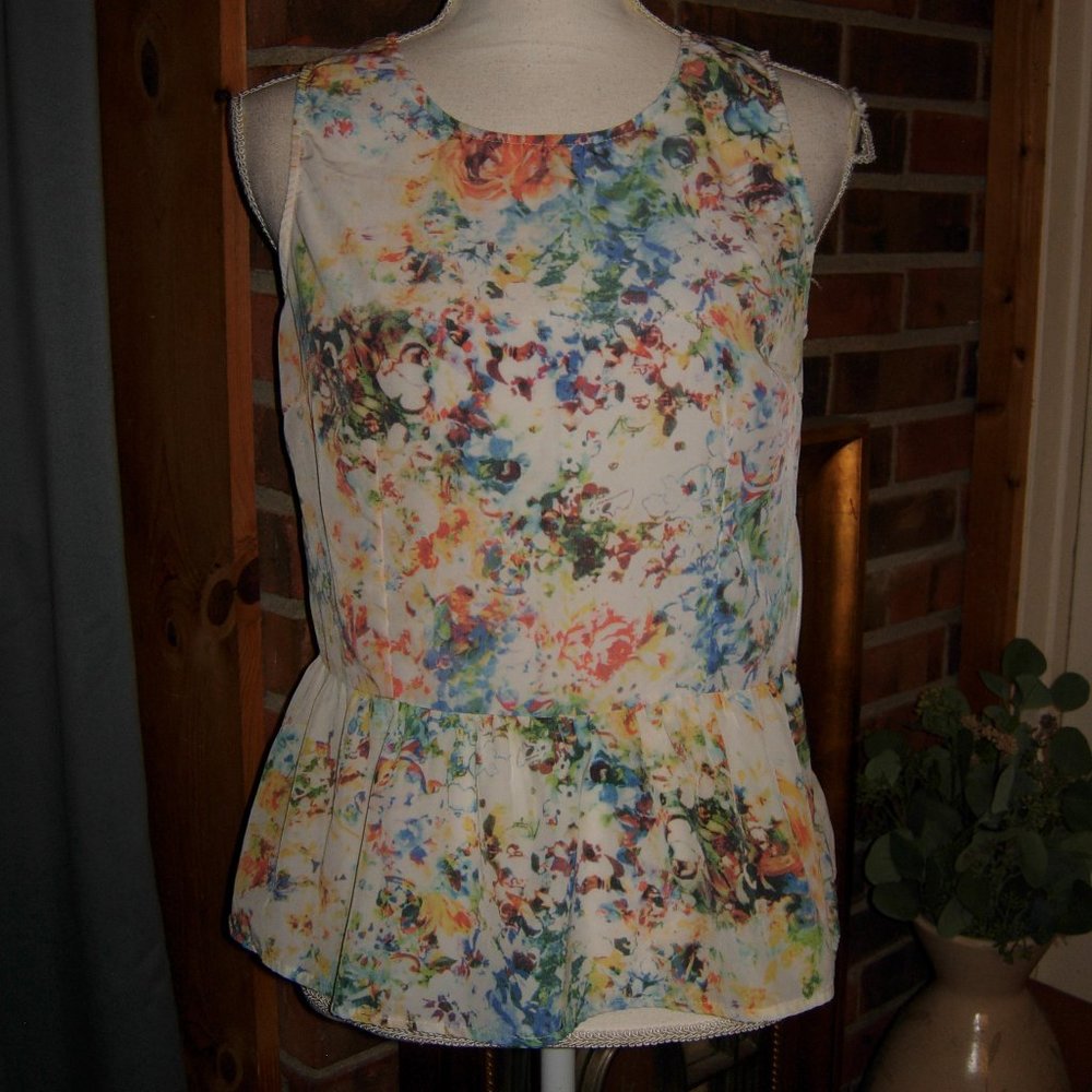 Cynthia Rowley Floral Peplum Top M